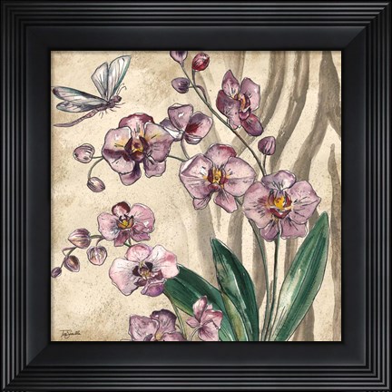 Framed Boho Orchid &amp; Dragonfly II Print