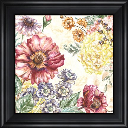 Framed Wildflower Medley Square I Print