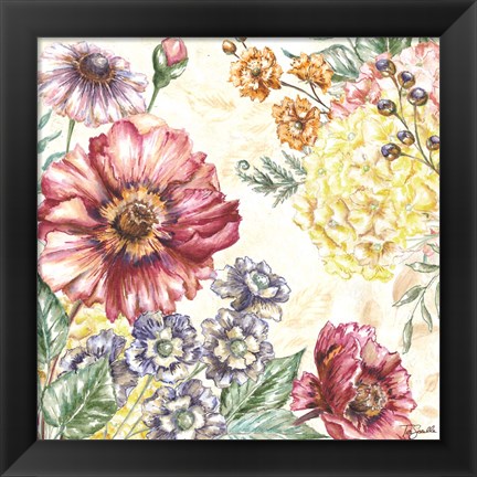 Framed Wildflower Medley Square I Print