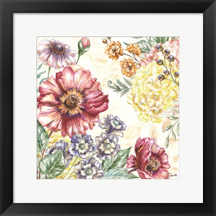 Framed Wildflower Medley Square I Print