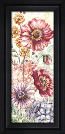 Framed Wildflower Medley Panel Cream I Print