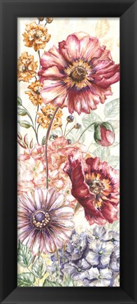 Framed Wildflower Medley Panel Cream I Print