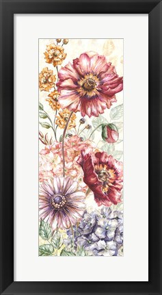 Framed Wildflower Medley Panel Cream I Print