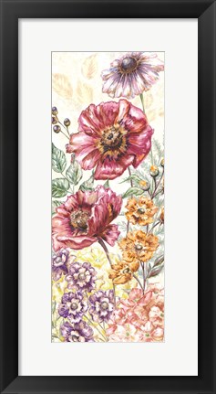 Framed Wildflower Medley Panel Cream II Print