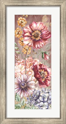Framed Wildflower Medley Panel Gold I Print
