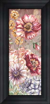 Framed Wildflower Medley Panel Gold I Print