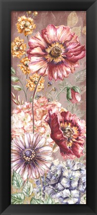 Framed Wildflower Medley Panel Gold I Print