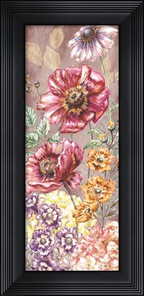 Framed Wildflower Medley Panel Gold II Print