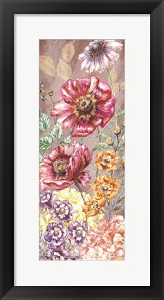 Framed Wildflower Medley Panel Gold II Print