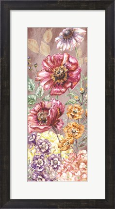 Framed Wildflower Medley Panel Gold II Print