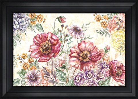Framed Wildflower Medley Landscape Print