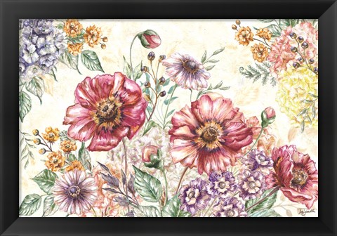 Framed Wildflower Medley Landscape Print