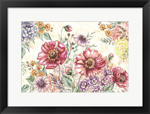 Framed Wildflower Medley Landscape Print