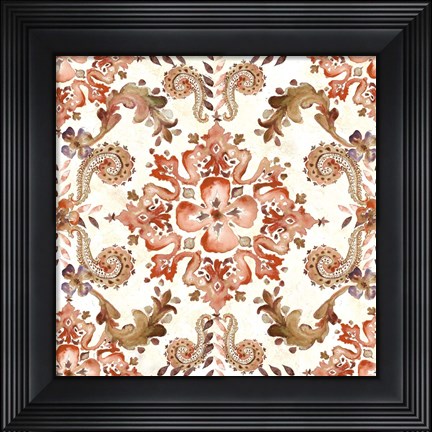 Framed Artisan Medallion Square I Print
