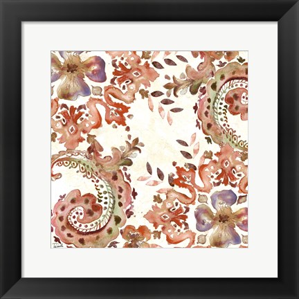 Framed Artisan Medallion Pattern I Print