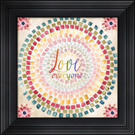 Framed Mosaic Rainbow Round II Print
