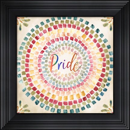 Framed Mosaic Rainbow Round IV Print