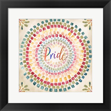 Framed Mosaic Rainbow Round IV Print