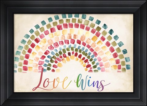Framed Mosaic Rainbow landscape Print