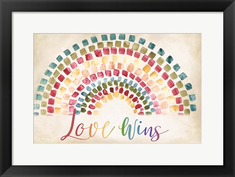 Framed Mosaic Rainbow landscape Print