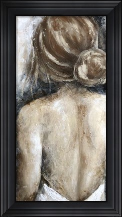 Framed Looking Away Brunette Print