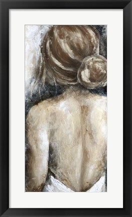 Framed Looking Away Brunette Print