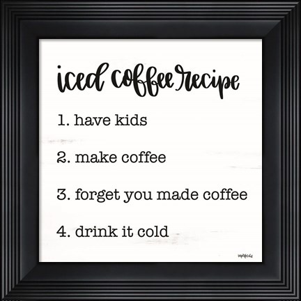 Framed Iced Coffee Recipe Print