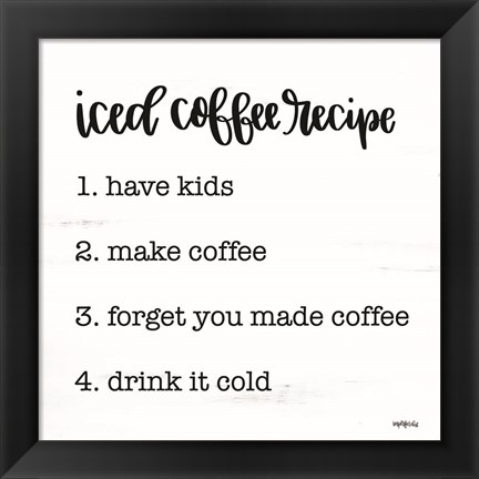 Framed Iced Coffee Recipe Print