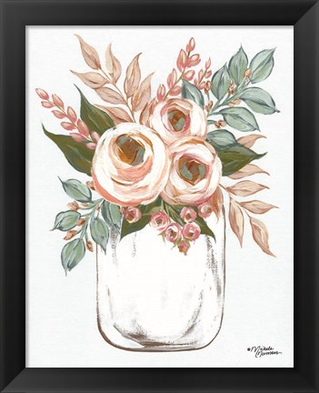 Framed Floral Jar Print