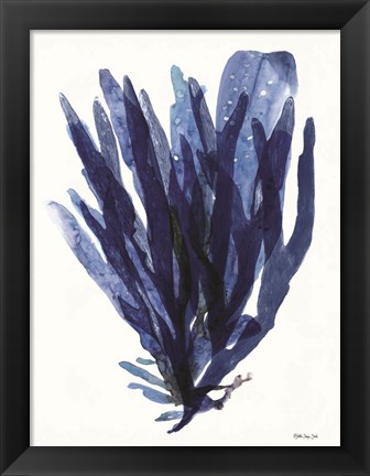 Framed Transparent Indigo Sea Grass II Print