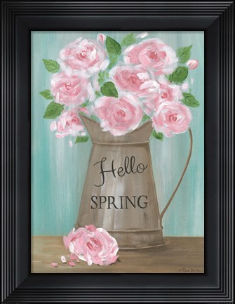 Framed Hello Spring Roses Print