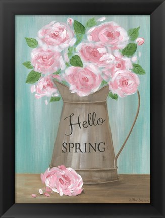 Framed Hello Spring Roses Print