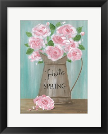 Framed Hello Spring Roses Print