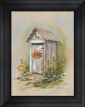 Framed Country Outhouse I Print
