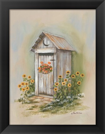 Framed Country Outhouse I Print