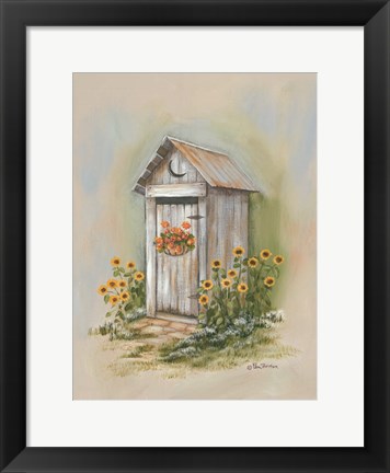 Framed Country Outhouse I Print