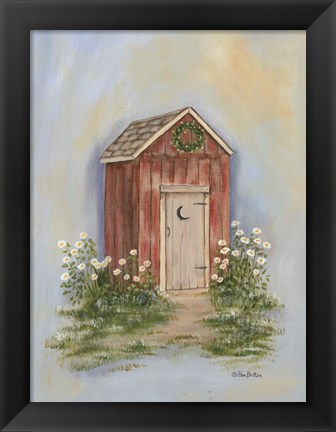 Framed Country Outhouse II Print