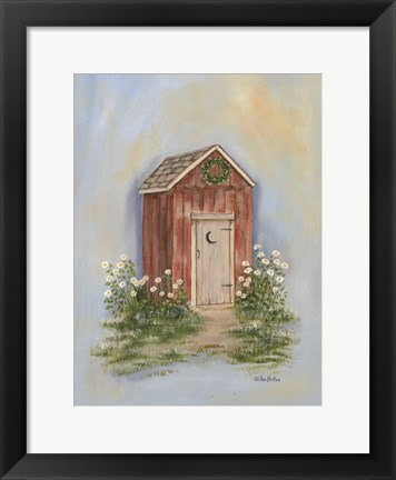 Framed Country Outhouse II Print
