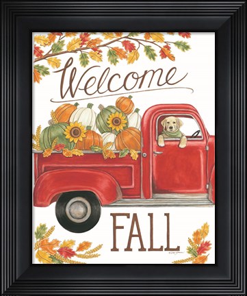 Framed Fall Truck &amp; Lab Print