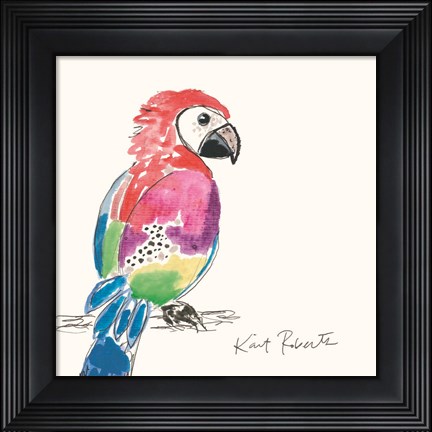 Framed Preston the Parrot Print