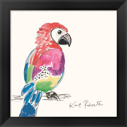 Framed Preston the Parrot Print