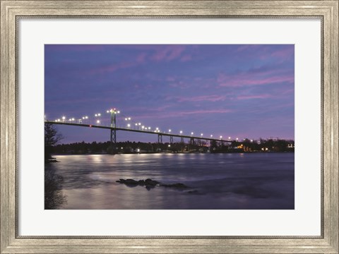 Framed Bridge at Night Print