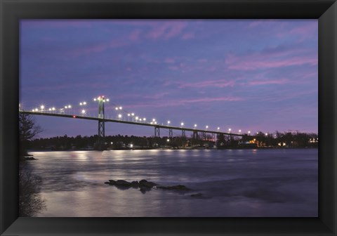 Framed Bridge at Night Print