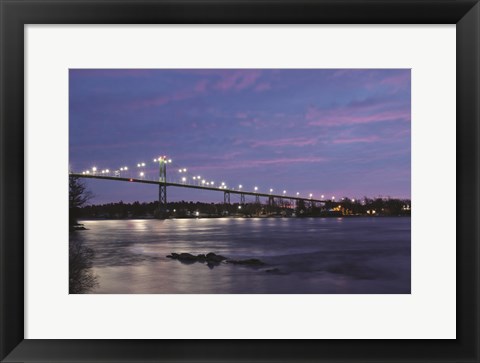 Framed Bridge at Night Print