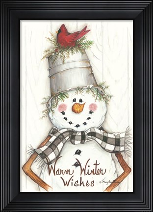 Framed Country Snowman Print