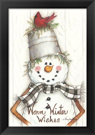 Framed Country Snowman Print