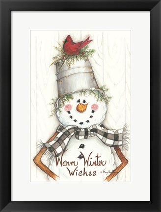 Framed Country Snowman Print