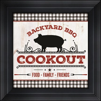 Framed Backyard BBQ Cookout Print