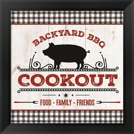 Framed Backyard BBQ Cookout Print