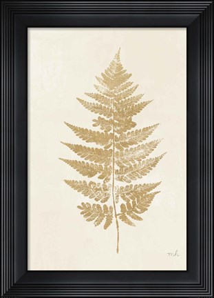 Framed Fern Print I Gold No Shiplap Print